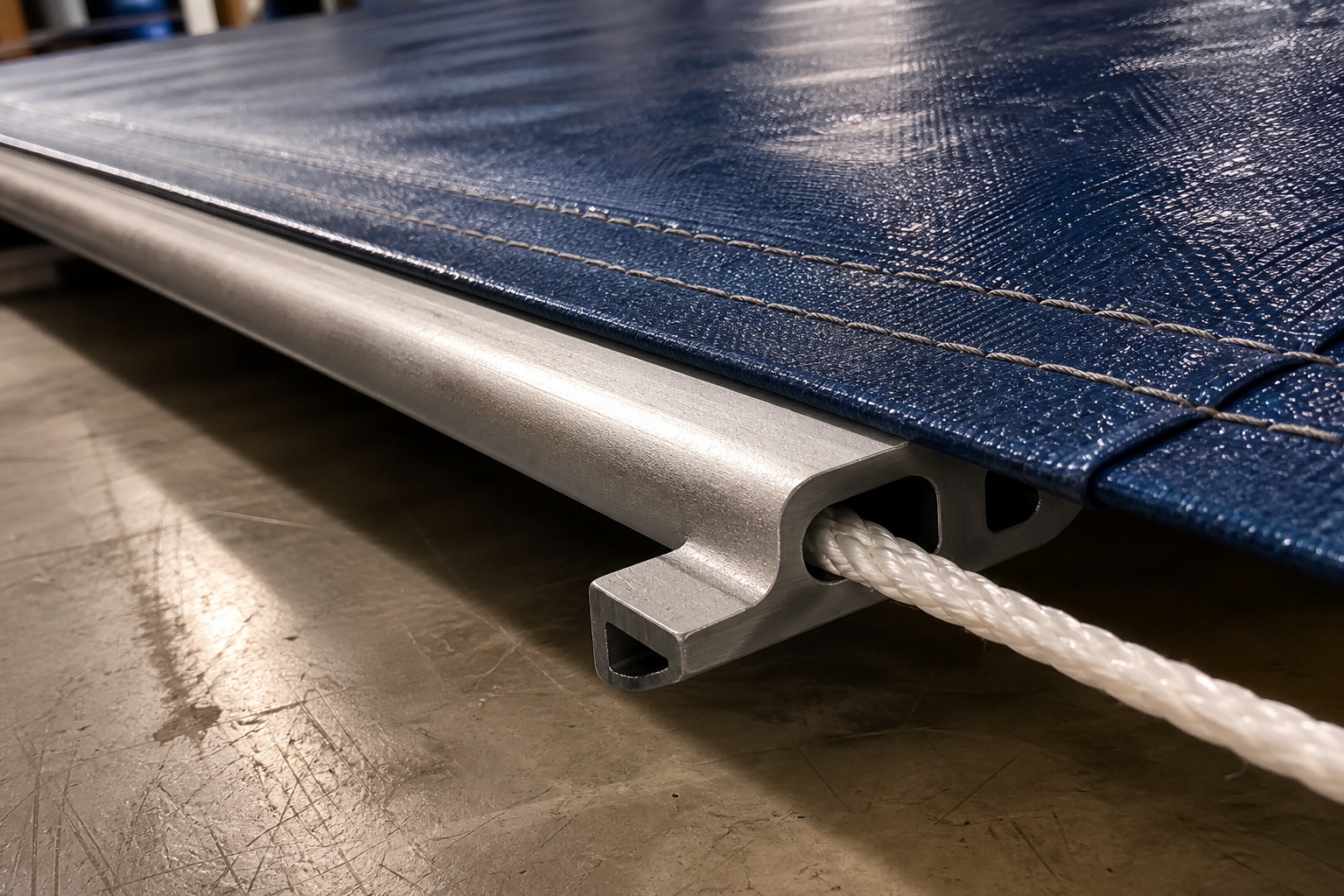 Cover fabric attached to a metal leading-edge bar